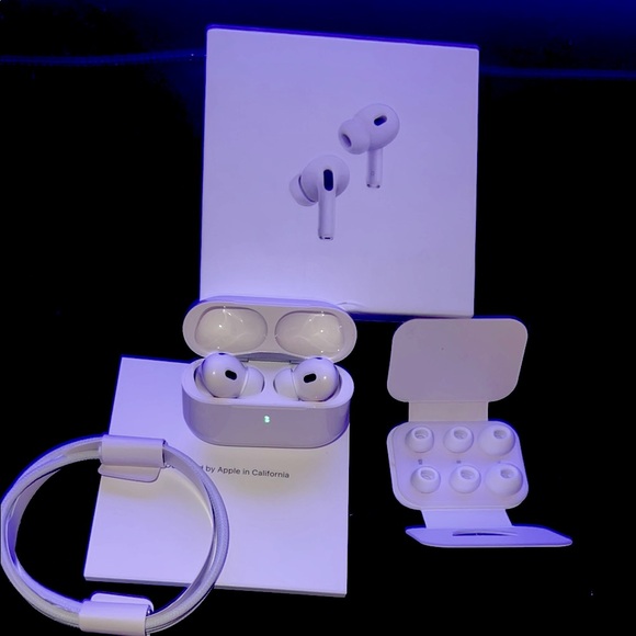 Apple White AirPods Pro with Charging Case and Accessories